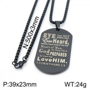 Stainless Steel Black-plating Necklace - KN199716-Z