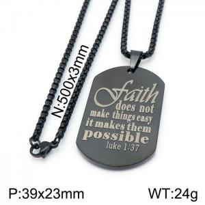 Stainless Steel Black-plating Necklace - KN199718-Z