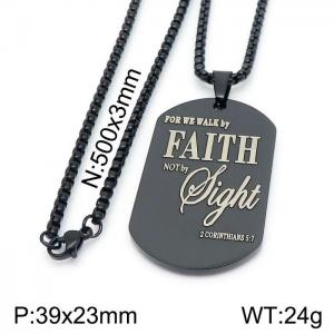 Stainless Steel Black-plating Necklace - KN199719-Z