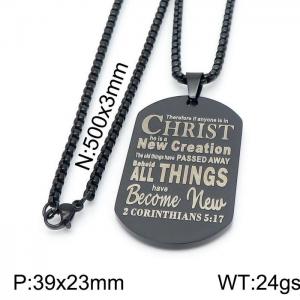 Stainless Steel Black-plating Necklace - KN199721-Z