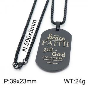 Stainless Steel Black-plating Necklace - KN199722-Z