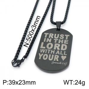 Stainless Steel Black-plating Necklace - KN199723-Z