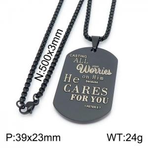 Stainless Steel Black-plating Necklace - KN199725-Z