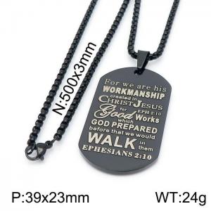 Stainless Steel Black-plating Necklace - KN199728-Z