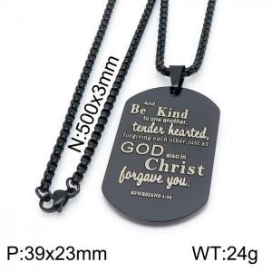 Stainless Steel Black-plating Necklace - KN199729-Z