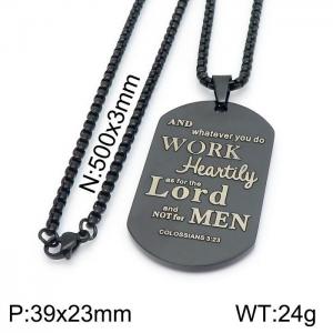 Stainless Steel Black-plating Necklace - KN199730-Z