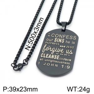 Stainless Steel Black-plating Necklace - KN199731-Z