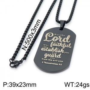 Stainless Steel Black-plating Necklace - KN199732-Z