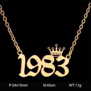 SS Gold-Plating Necklace - KN199766-WGNF