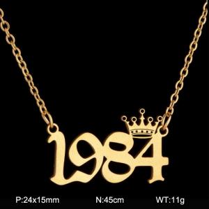 SS Gold-Plating Necklace - KN199768-WGNF