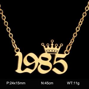 SS Gold-Plating Necklace - KN199769-WGNF