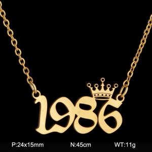 SS Gold-Plating Necklace - KN199771-WGNF