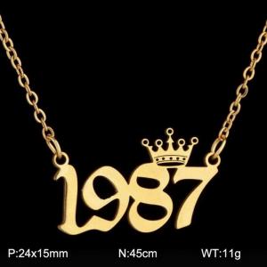 SS Gold-Plating Necklace - KN199773-WGNF