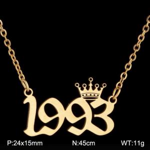SS Gold-Plating Necklace - KN199785-WGNF