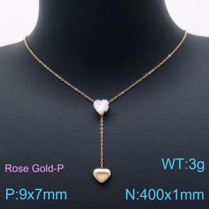 Stainless Steel Stone Necklace - KN199929-KLX
