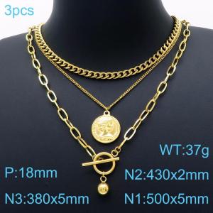 SS Gold-Plating Necklace - KN199932-KLX