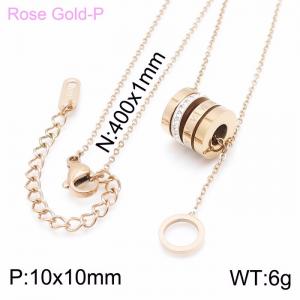 Stainless Steel Stone Necklace - KN199936-KLX