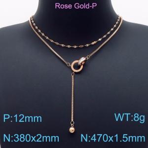 SS Rose Gold-Plating Necklace - KN199999-KFC