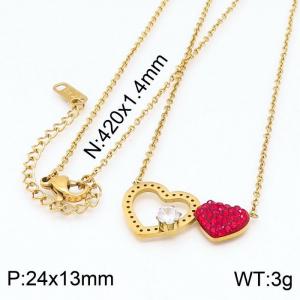 Stainless Steel Stone Necklace - KN200221-SP
