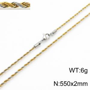 SS Gold-Plating Necklace - KN20023-CD