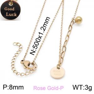 SS Rose Gold-Plating Necklace - KN200538-KFC