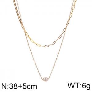 SS Gold-Plating Necklace - KN200714-WGCG