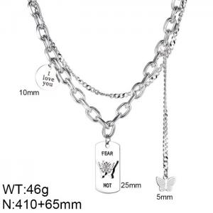 Stainless Steel Necklace - KN200739-WGMB