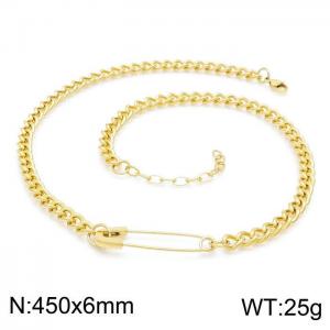 SS Gold-Plating Necklace - KN200854-YX