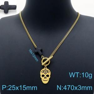 SS Gold-Plating Necklace - KN201140-Z