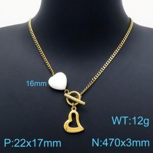 SS Gold-Plating Necklace - KN201145-Z