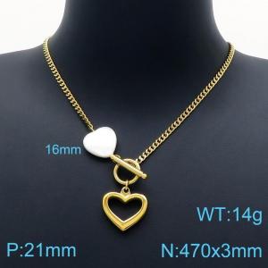 SS Gold-Plating Necklace - KN201148-Z