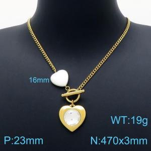 SS Gold-Plating Necklace - KN201170-Z