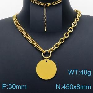 SS Gold-Plating Necklace - KN201174-Z