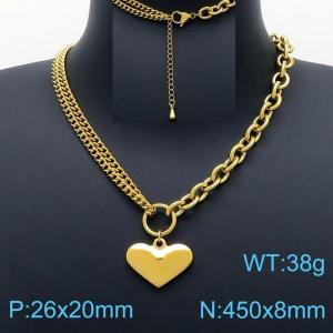SS Gold-Plating Necklace - KN201183-Z