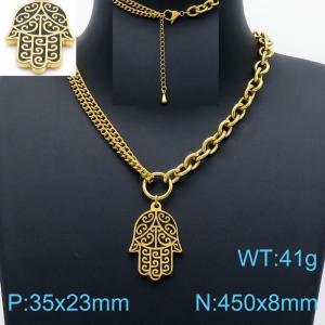 SS Gold-Plating Necklace - KN201184-Z