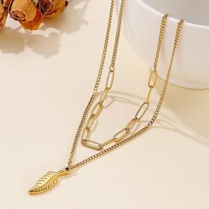 SS Gold-Plating Necklace - KN201226-Z