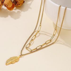 SS Gold-Plating Necklace - KN201230-Z