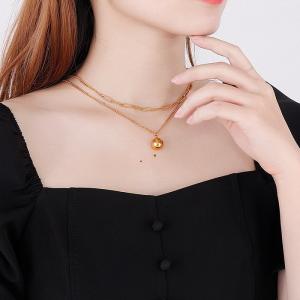 SS Gold-Plating Necklace - KN201262-Z