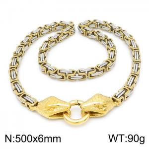 SS Gold-Plating Necklace - KN201613-Z