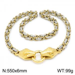 SS Gold-Plating Necklace - KN201614-Z