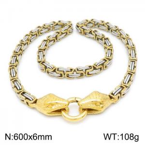 SS Gold-Plating Necklace - KN201615-Z