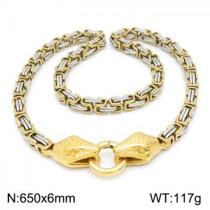 SS Gold-Plating Necklace - KN201616-Z