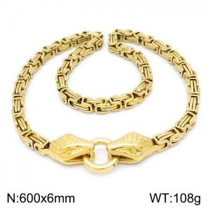 SS Gold-Plating Necklace - KN201625-Z