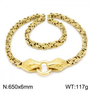 SS Gold-Plating Necklace - KN201626-Z