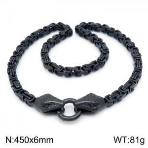 Stainless Steel Black-plating Necklace - KN201632-Z