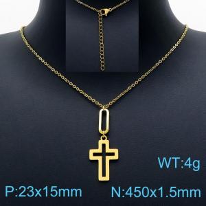 SS Gold-Plating Necklace - KN201641-Z