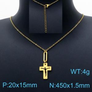 SS Gold-Plating Necklace - KN201645-Z