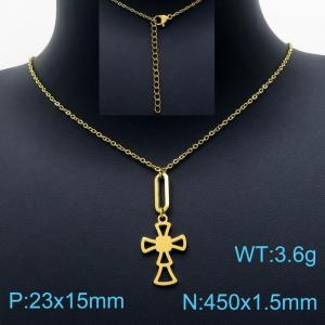 SS Gold-Plating Necklace - KN201653-Z