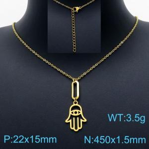 SS Gold-Plating Necklace - KN201655-Z