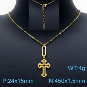 SS Gold-Plating Necklace - KN201657-Z